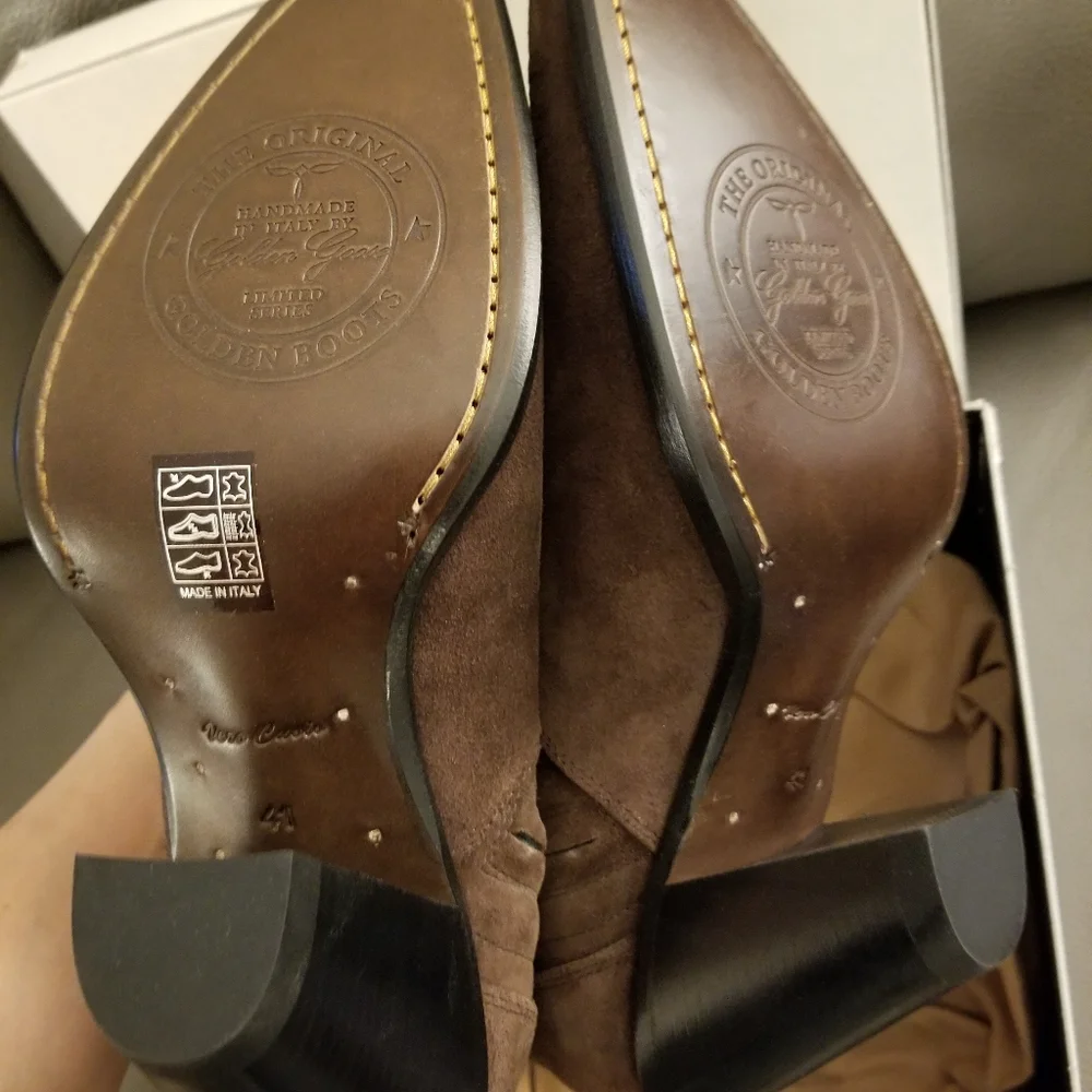 Golden Goose Limited Series Suede Leather Pointed Toe Cowboy Brown Boots… - Picture 10 of 10